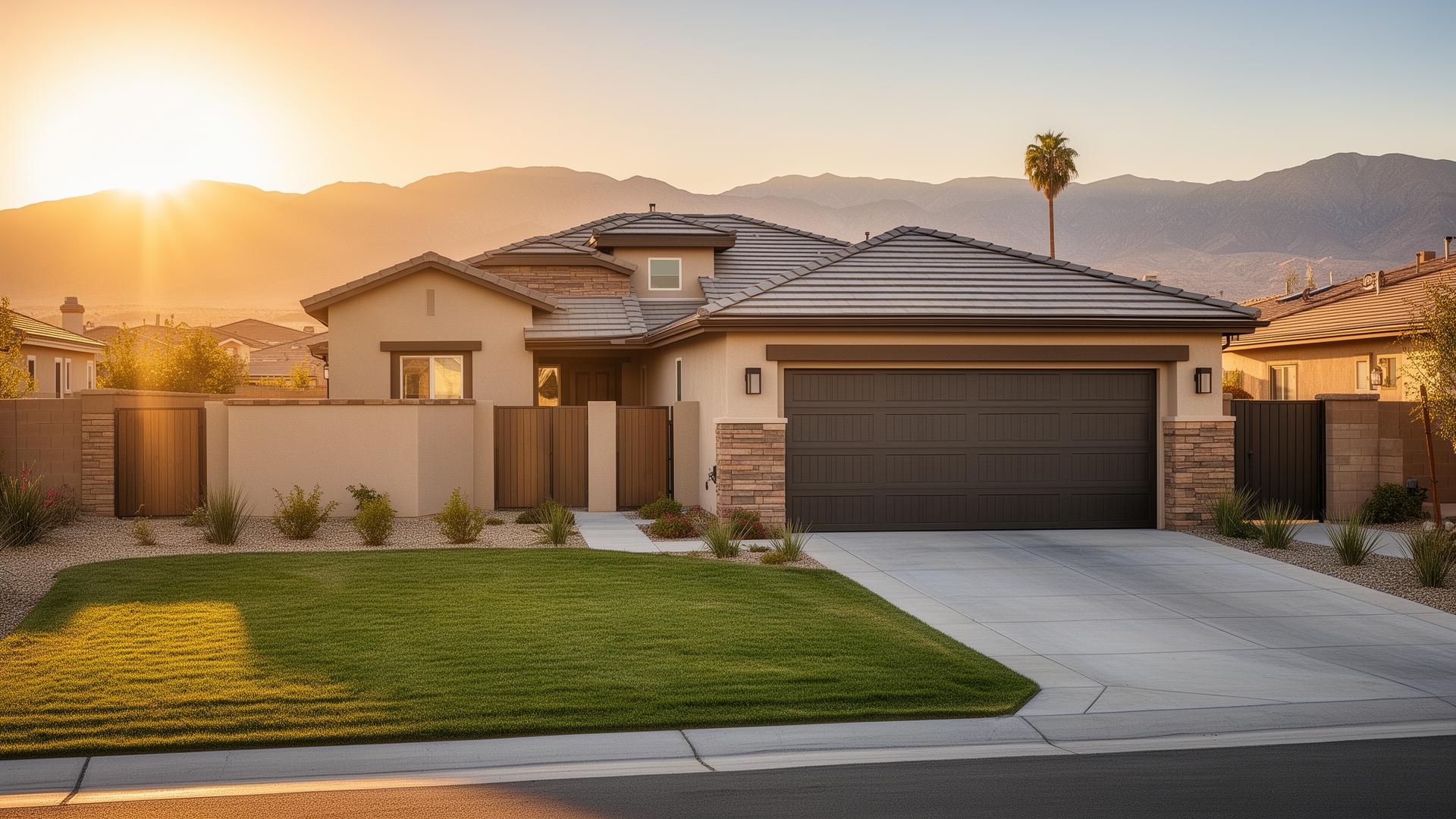 Beautiful modern garage door installation on a Palmdale home - professional garage door services